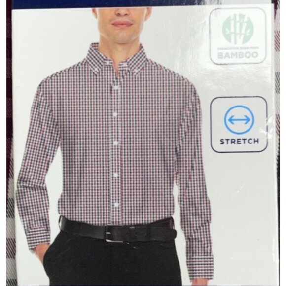 NEW Chaps Men's XL Button Down Dress Shirt Regular Fit Checkered - Picture 1 of 9